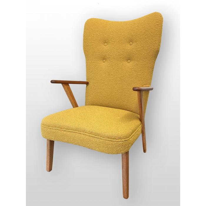 Danish high back chair honey boucle 2.jpg